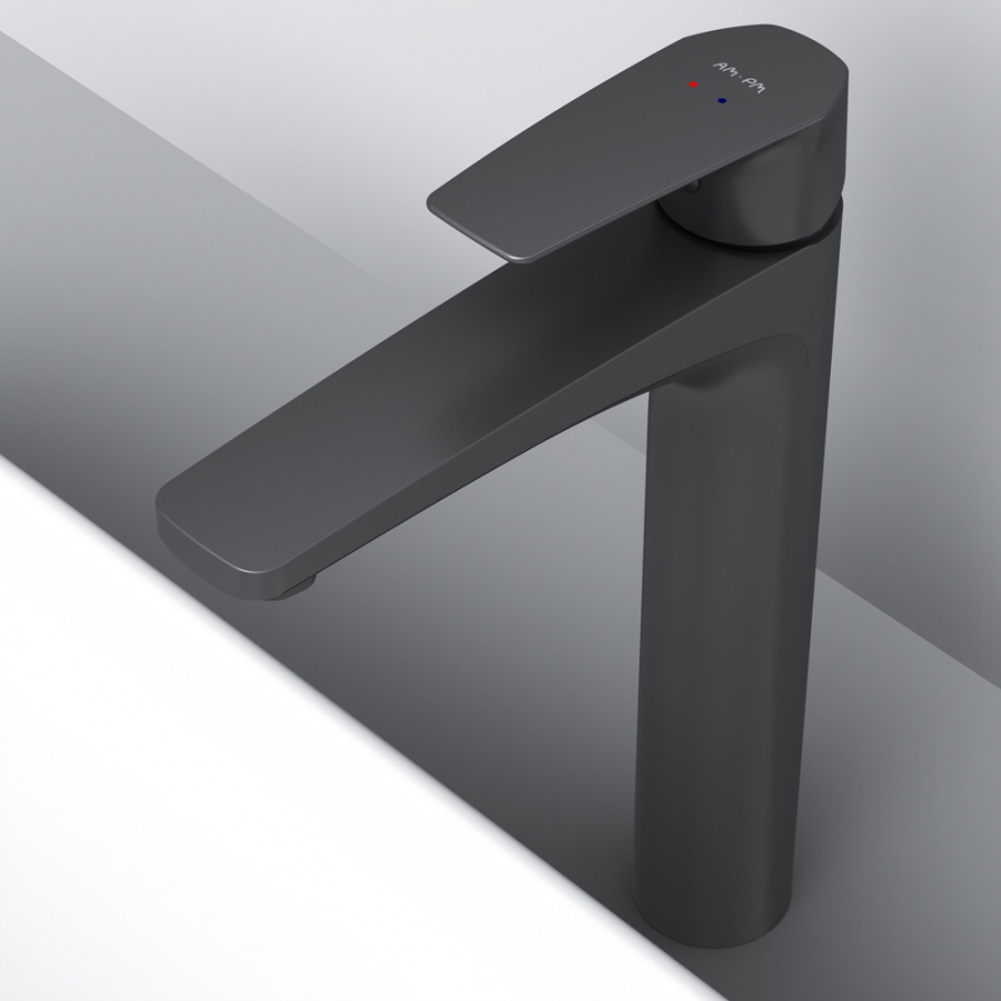 Am.Pm Gem Смеситель для раковины высокий на 1 отверстие, без д/к, излив 15,5 см, цвет: черный мат. F90A92022