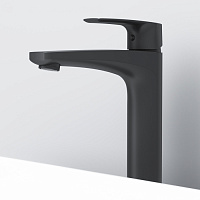 Am.Pm Gem Смеситель для раковины высокий на 1 отверстие, без д/к, излив 15,5 см, цвет: черный мат. F90A92022