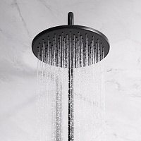 Am.Pm Gem Душевая стойка: верхний и ручной душ, шланг, без смесителя, цвет: черный матовый F0790022