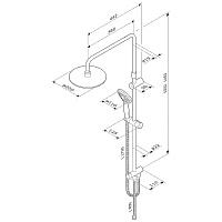 Am.Pm Gem Душевая стойка: верхний и ручной душ, шланг, без смесителя, цвет: черный матовый F0790022