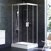 Am.Pm Gem Душевой уголок 100х80х190h см, стекло прозрачное 5 мм, без поддона, цвет: хром матовый W90G-404-100280-MT