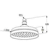Kludi 1926 Верхний душ 20 см, с 1 режимом струи, без кронштейна, цвет: золото 2751045