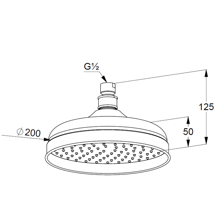 Kludi 1926 Верхний душ 20 см, с 1 режимом струи, без кронштейна, цвет: хром 2751005