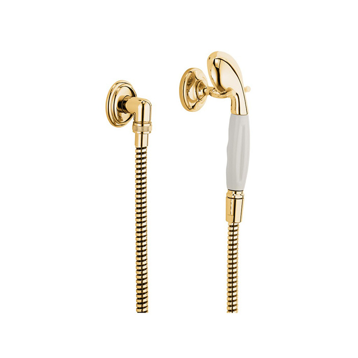 Kludi 1926 Душевой гарнитур: душевая лейка с 1 видом струи, шланг 160 см, держатель, цвет: золото 2710545