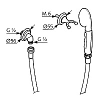 Kludi 1926 Душевой гарнитур: душевая лейка с 1 видом струи, шланг 160 см, держатель, цвет: хром 2710505