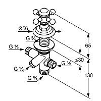 Kludi 1926 Боковой вентиль для ванны, цвет: хром 518170520