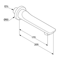Kludi Balance Излив для ванны 17 см настенный, цвет: белый 5250391