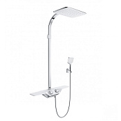 Kludi Cockpit Душевая стойка: ручной душ 1 вид струи, шланг, верхний душ 26 см, цвет: хром 8020091-00