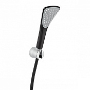 Kludi Fizz Душевой гарнитур: душевая лейка 1 вид струи, держатель, шланг 125см, цвет: черный матовый 6765087-00
