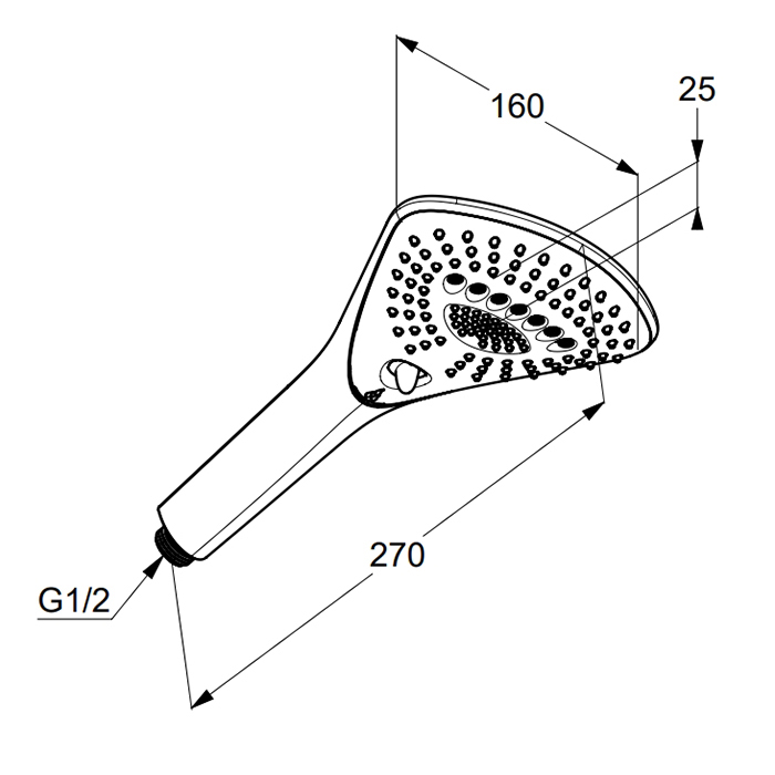 Kludi Fizz Душевая лейка с 3 режимами струи, цвет: черный матовый 6770039-00