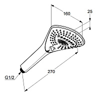 Kludi Fizz Душевая лейка с 3 режимами струи, цвет: черный матовый 6770039-00