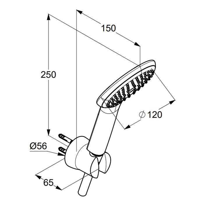 Kludi Freshline Душевой гарнитур: душевая лейка с 1 видом струи, держатель, шланг 125 см, цвет: хром 6785005-00