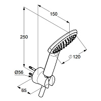 Kludi Freshline Душевой гарнитур: душевая лейка с 1 видом струи, держатель, шланг 125 см, цвет: хром 6785005-00
