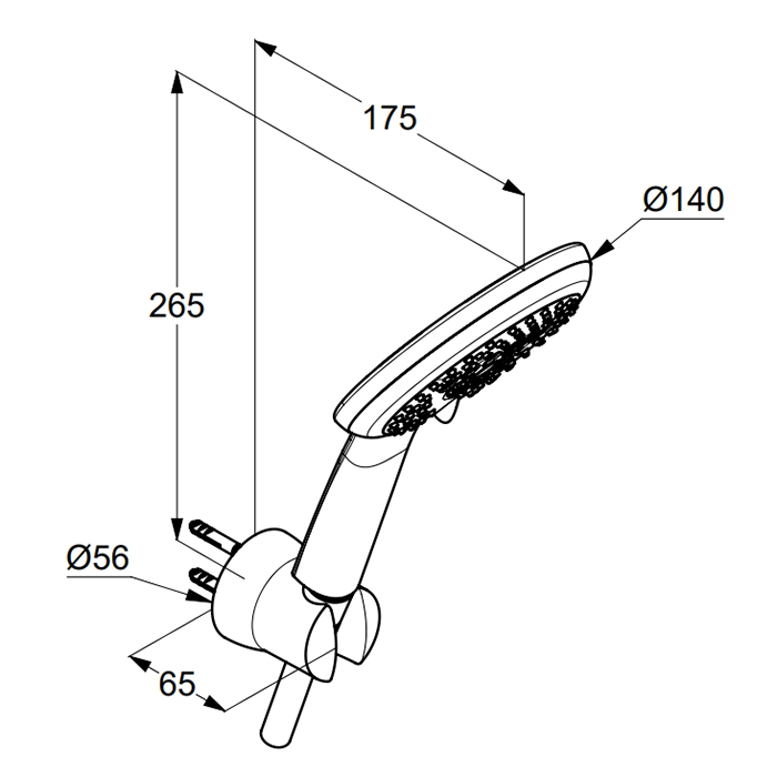 Kludi Freshline Душевой гарнитур: душевая лейка 3 вида струи, держатель, шланг 125 см, цвет: белый 6795091-00