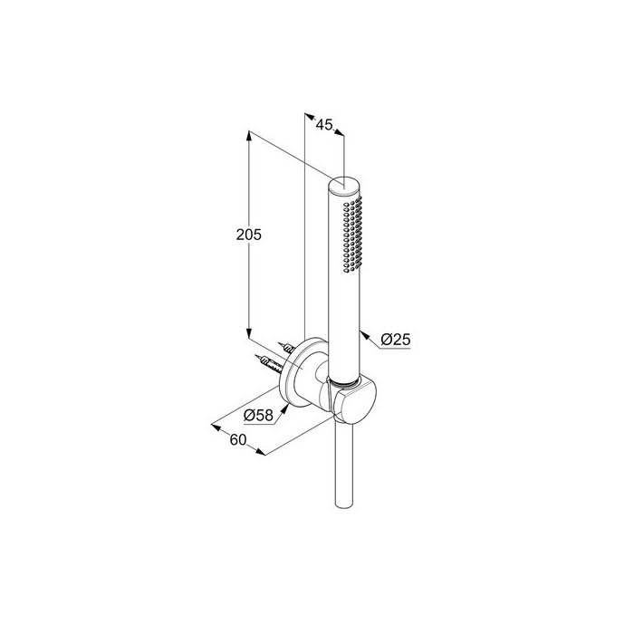 Kludi Nova Fonte Душевой гарнитур: душевая лейка 1 вид струи, держатель, шланг, цвет: черный матовый 2085039-15