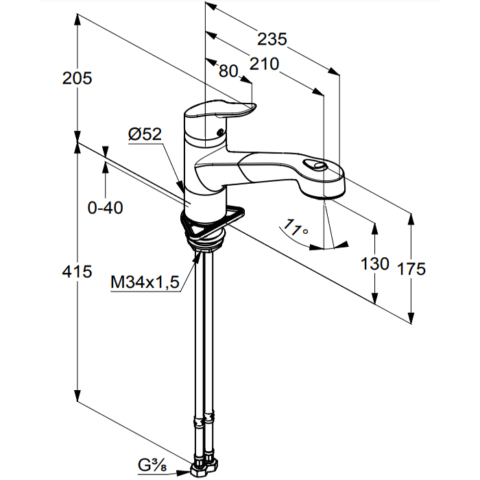Kludi Objekta Смеситель для кухни с выдвижным изливом 12,9 см, цвет: хром 325810575