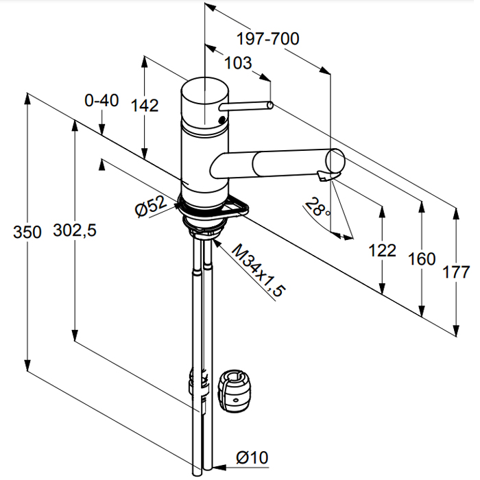 Kludi Scope Смеситель для кухни с выдвижным изливом, высота излива 12,2 см, цвет: хром 339310575