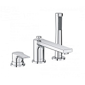 Kludi Zenta SL Смеситель на борт ванны с ручным душем и держателем, цвет: хром 484480565