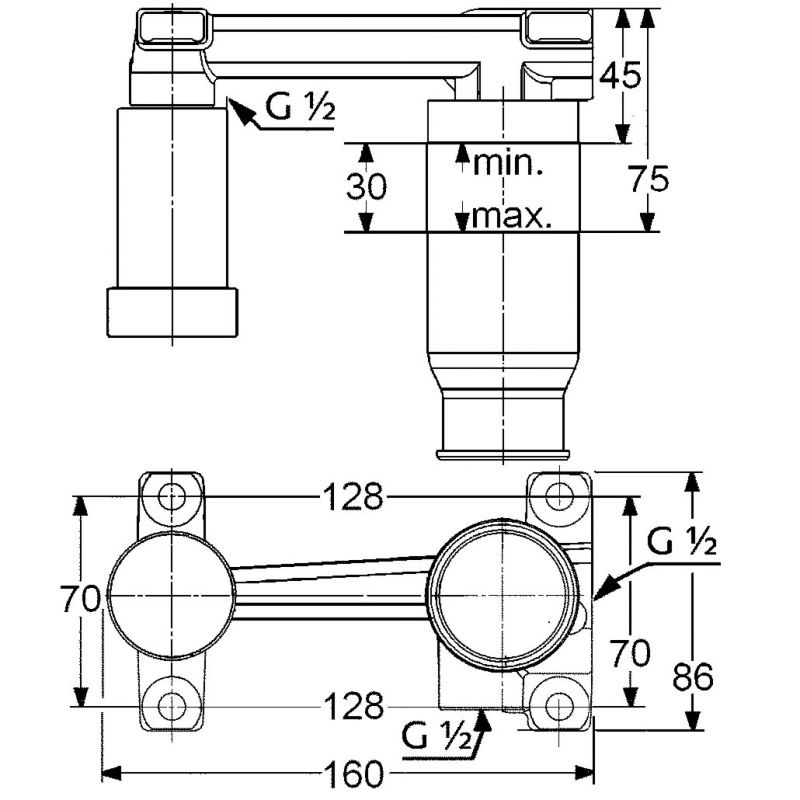 Kludi Внутренняя часть настенного смесителя DN 15 38242