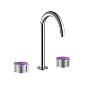Maier Bespoke Смеситель для раковины, на 3 отв., излив 14,2 см, цвет: хром/amethyst 82 005J CR R AM