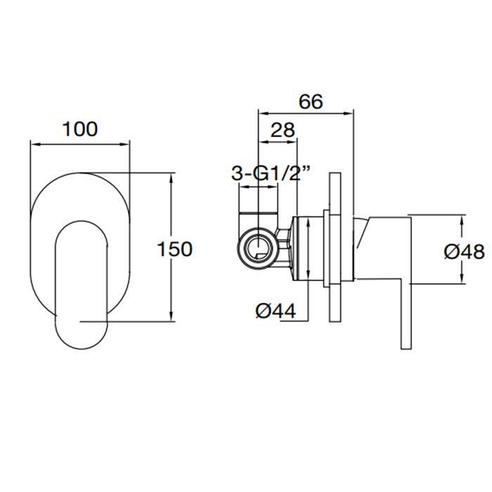 Maier Chik Смеситель для душа, встраиваемый, цвет: хром 68 315CR