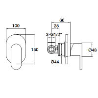 Maier Chik Смеситель для душа, встраиваемый, цвет: хром 68 315CR