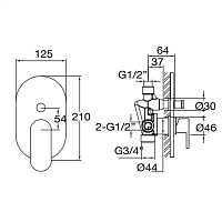Maier Chik Смеситель для ванны/душа, встраиваемый, цвет: хром 68 312CR