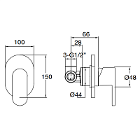 Maier Chik Diamond Смеситель для душа, встраиваемый, цвет: хром 69 315CR