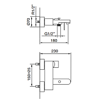 Maier Chik Смеситель для ванны/душа, настенный, цвет: хром 68 012CR