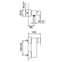 Maier Chik Diamond Смеситель для душа, настенный, цвет: хром 69 015CR