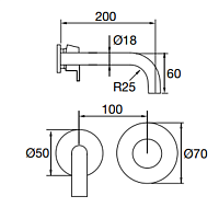 Maier Cylinder Смеситель для раковины, встраиваемый, настенный, цвет: хром 42 302CR