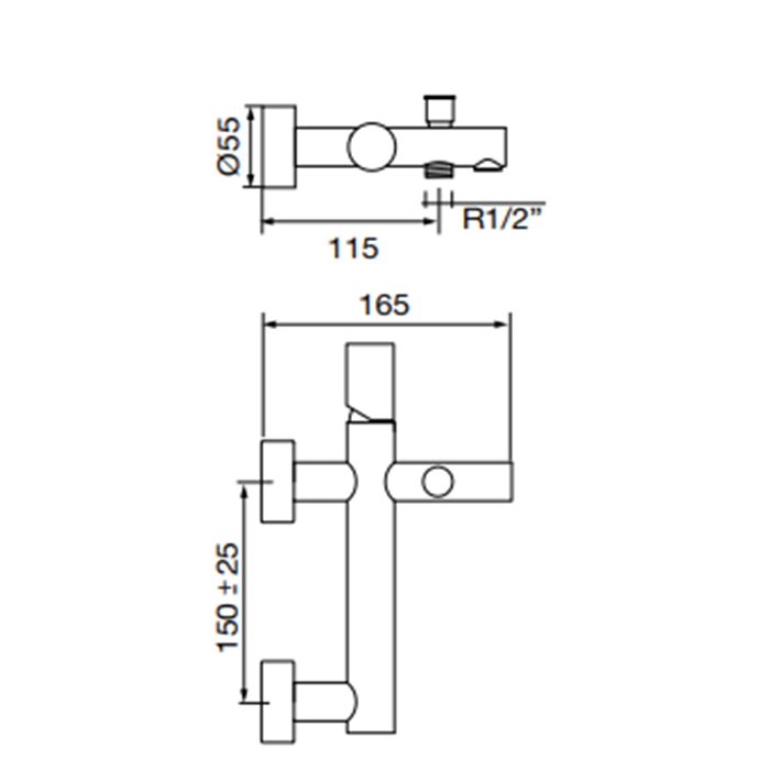 Maier Cylinder Смеситель для ванны/душа, встраиваемый, цвет: хром 42 012CR