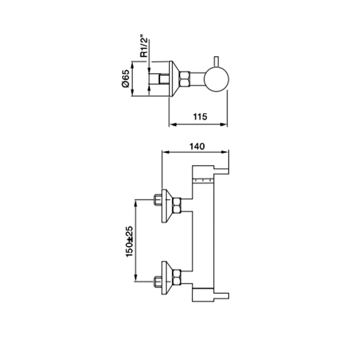 Maier Cylinder Смеситель для душа, настенный, цвет: хром 43 215CR