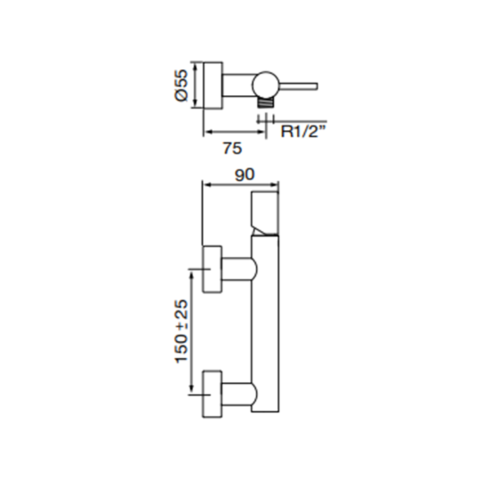 Maier Cylinder Смеситель для душа, настенный, цвет: медь 42 015CO
