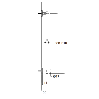 Maier Hydrotherapy Душевая штанга, h61 см, цвет: хром 21 118CR