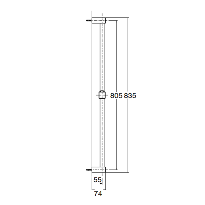 Maier Hydrotherapy Душевая штанга, h83,5 см, цвет: хром 21 114CR