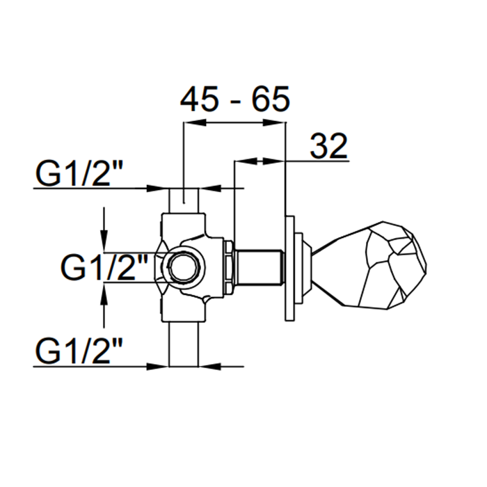 Maier Iceberg Bстроенный дивертер на 3 выхода, цвет: хром 73 330CR