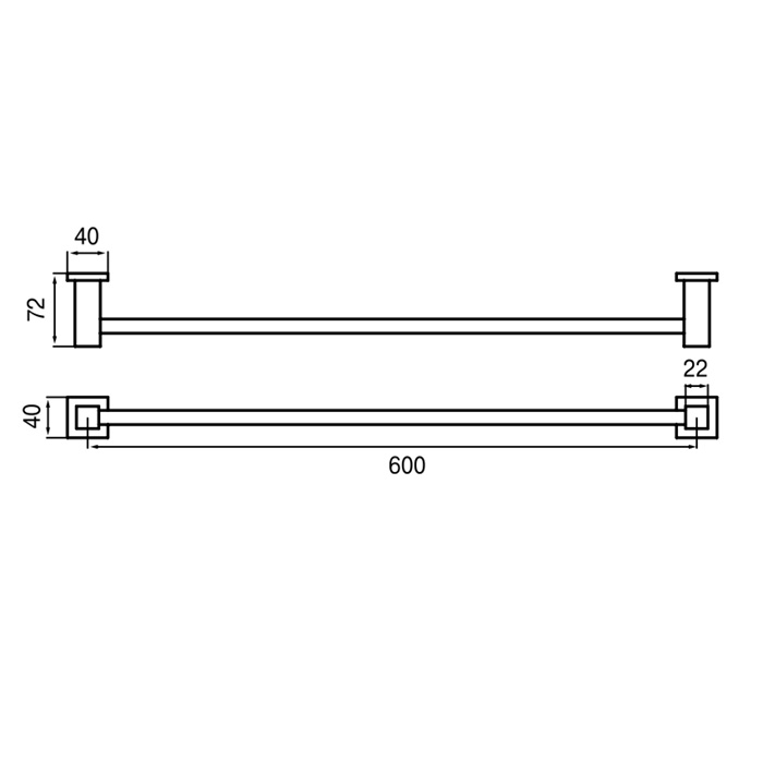 Maier Ikon Полотенцедержатель 60 см, цвет: розовое золото 23 004LOR
