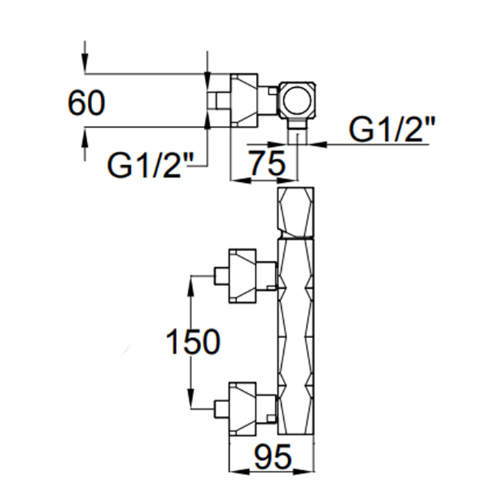 Maier Ikon Смеситель для душа, настенный, цвет: хром 74 015CR