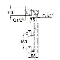 Maier Ikon Смеситель для душа, настенный, цвет: хром 74 015CR