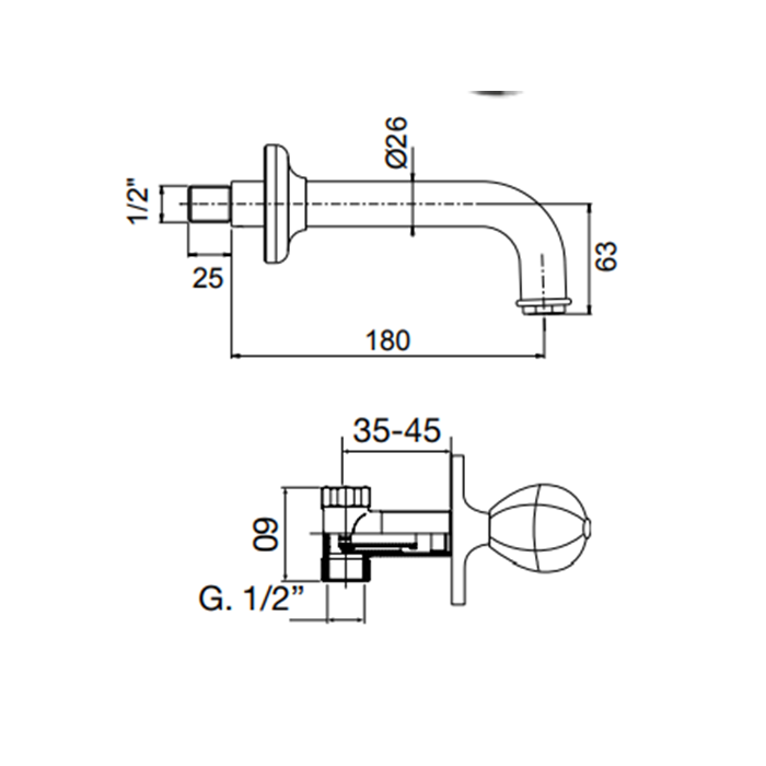 Maier Klass Встраиваемый дивертер на 4 выхода, цвет: хром 75 340CR