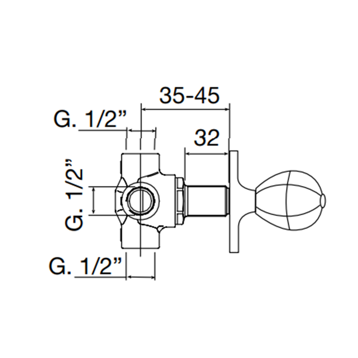 Maier Klass Встраиваемый дивертер на 3 выхода, цвет: хром 75 330CR