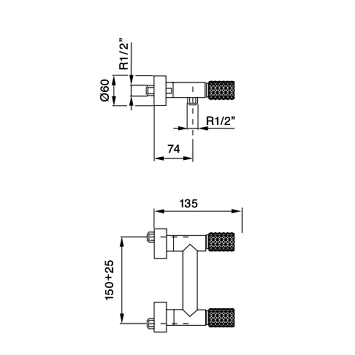 Maier Kryos Смеситель для душа, настенный, цвет: хром 78 015CR