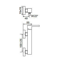 Maier Kuadrat Смеситель для душа, настенный, цвет: хром 48 015CR