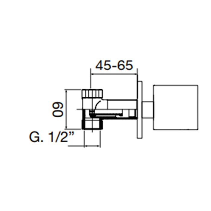 Maier Kub Кран встраиваемый 1/2”, цвет: хром 48 016CR