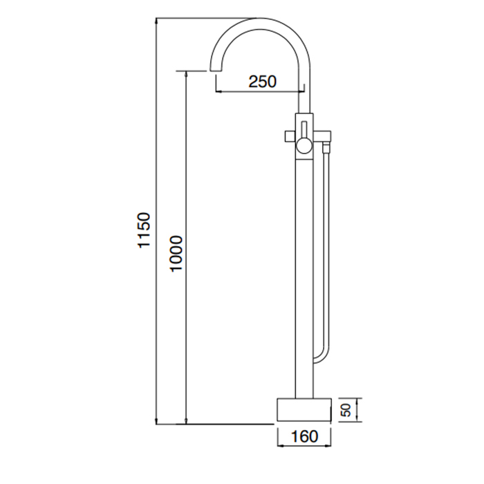 Maier Mini Star Смеситель для ванны, напольный, цвет: золото 43 512O