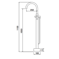 Maier Mini Star Смеситель для ванны, напольный, цвет: золото 43 512O