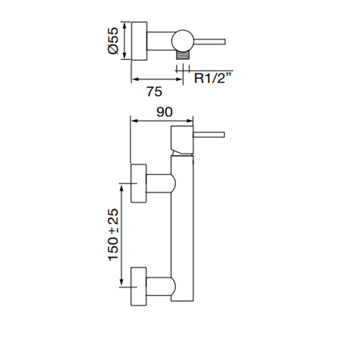 Maier Mini Star Смеситель для душа, настенный, цвет: хром 43 015CR