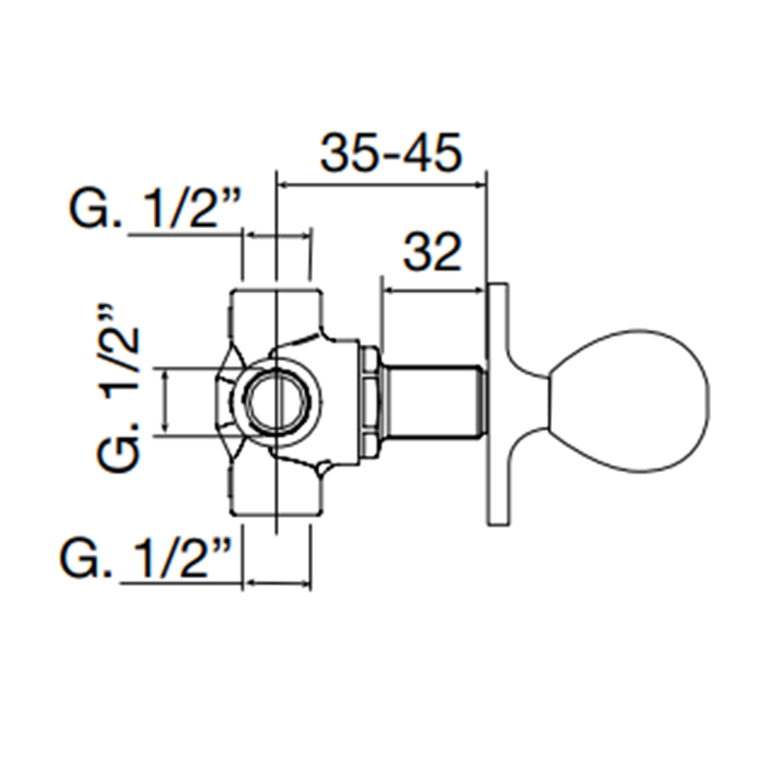 Maier Murano Встраиваемый дивертер на 2 выхода, цвет: хром 79 320CR