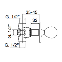 Maier Murano Встраиваемый дивертер на 2 выхода, цвет: хром 79 320CR